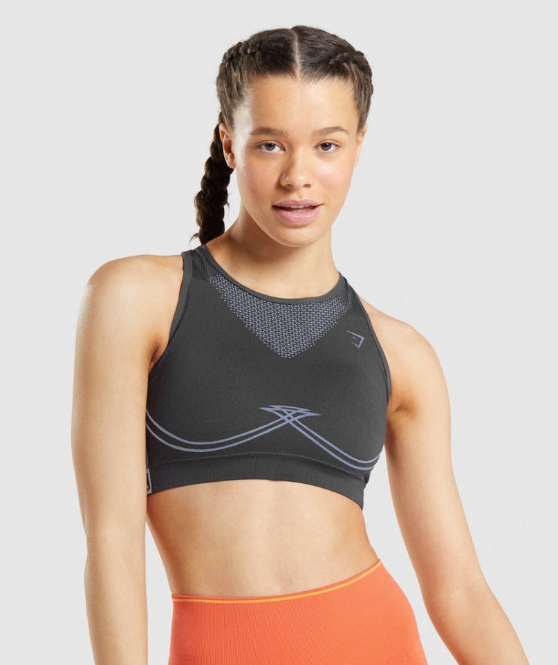 Women\'s Gymshark Apex Seamless Sports Bra Black | NZ 4TSAJZ